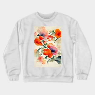 Serenity Watercolor Flowers Crewneck Sweatshirt